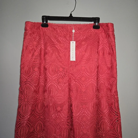 Trina Turk Red Coral Lace Wide-Leg Pants – Plus Size 14 – NWT